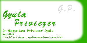 gyula priviczer business card